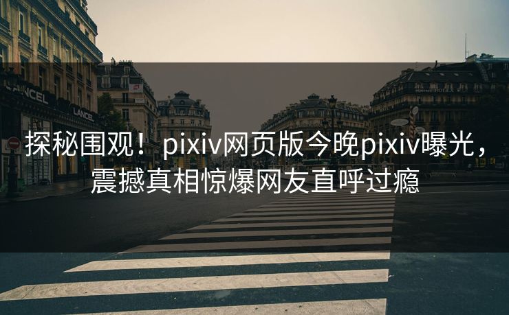 探秘围观！pixiv网页版今晚pixiv曝光，震撼真相惊爆网友直呼过瘾