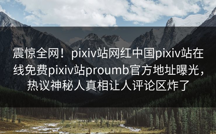 震惊全网！pixiv站网红中国pixiv站在线免费pixiv站proumb官方地址曝光，热议神秘人真相让人评论区炸了