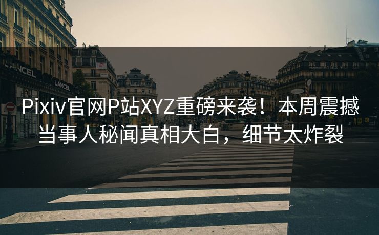 Pixiv官网P站XYZ重磅来袭！本周震撼当事人秘闻真相大白，细节太炸裂