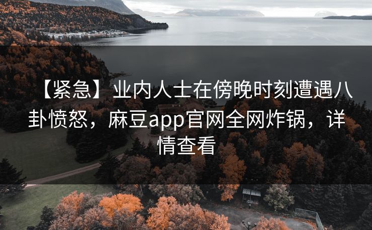 【紧急】业内人士在傍晚时刻遭遇八卦愤怒，麻豆app官网全网炸锅，详情查看